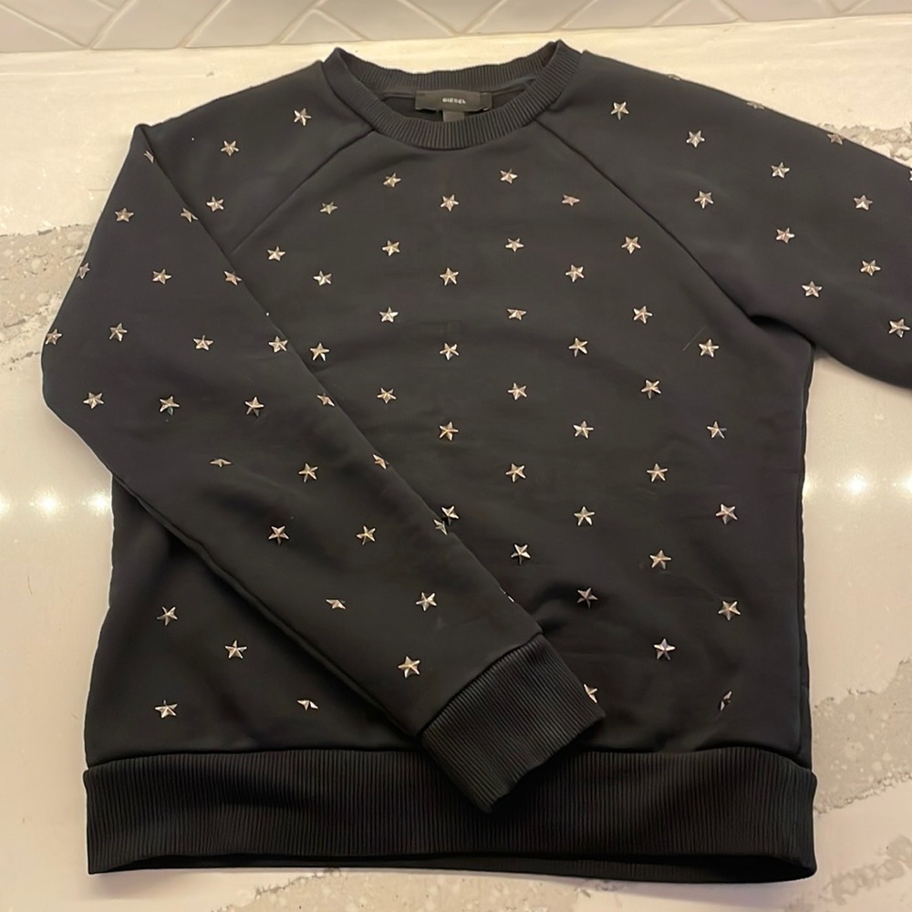 Diesel sweatshirt metal star studded